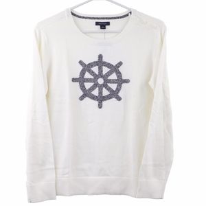 Nautica Long Sleeve Ship's Wheel Intarsia Sweater
